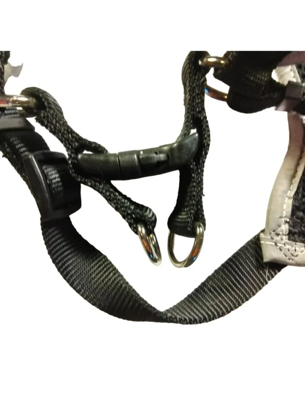 Coastal Black Dog Neck Harness Medium Pet Walker Reflective White Band